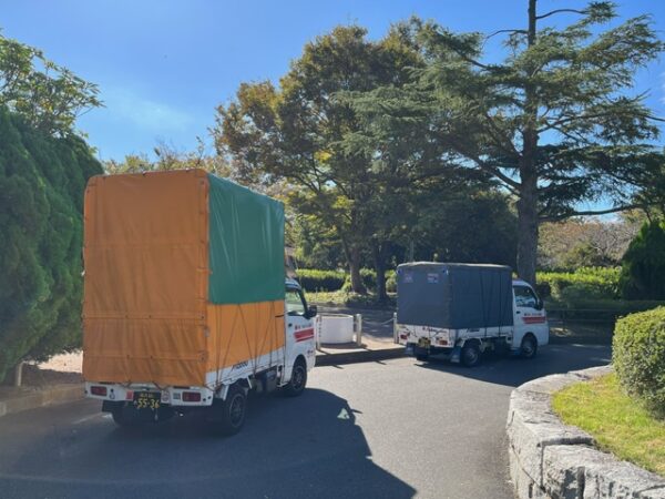 本日は遠足の荷物を横浜市金沢区から中区まで仲間の赤帽さんと配送しました。